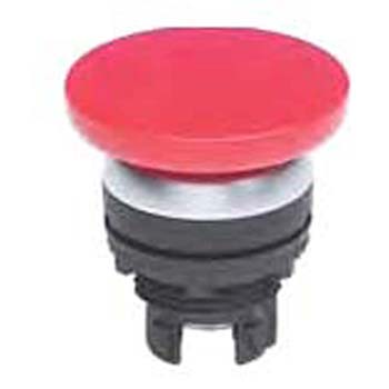 22 mm Mushroom Push Button, Black (Red shown) (P22-P2M-B)