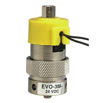 3-Way Elec. Valve, Manifold Mount, Wire Leads, 12 VDC, Metric (M-EVO-3M-12-L)