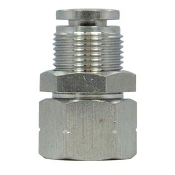 S/S Push-Quick Bulkhead Connector, 1/4