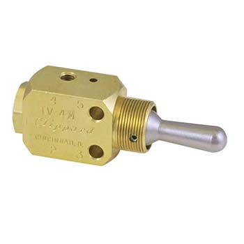 3-Position, 4-Way Valve, NP Brass Toggle, M5 (M-TV-4MH)