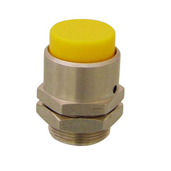 16 mm Extended Captivated Push Button, Black (Yellow shown) (PC-3E-BK)