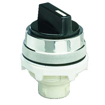 30 mm Selector, Spring Return, Black (PL-T2T-B)