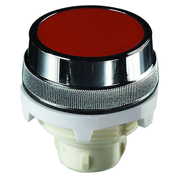 30 mm Flush Push Button, Yellow (Red shown) (PL-P2F-Y)
