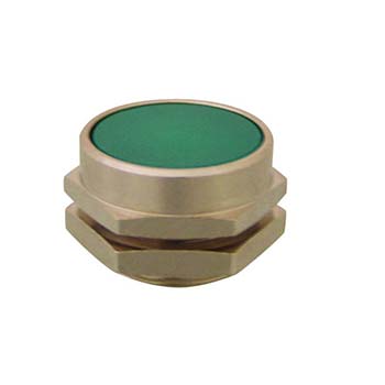 22 mm Flush Captivated Push Button, Yellow (Green shown) (PC-4F-YL)