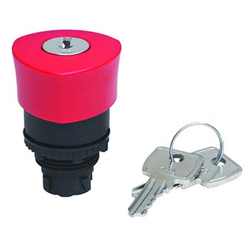 22 mm Auto Latch, Key Return, Red (P22-L4M-R)