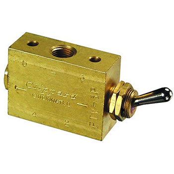 3-Way Toggle Valve, NP Steel Toggle, 1/8