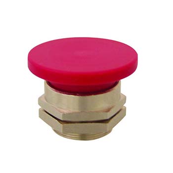 22 mm Mushroom Captivated Push Button, Black (Red shown) (PC-4M-BK)