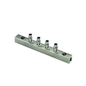 Block Manifold w/Mtg. Holes, 1/16 in ID Barbs, 4-Station (BHH2-04)