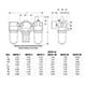 1/2" NPT Filter-Regulator-Lubricator w/Auto Drain&Metal Bowl, 4000 l/min (MMFRL-4Z-DM) 1