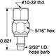 #10-32 to 3/32 ID Hose Swivel, Pack of 5 (S3F-PKG) 1