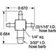 Barb Cross Fitting, 1/16