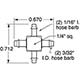 Barb Cross Fitting, 3/32