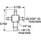 Barb Cross Fitting, 3/32