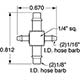 Barb Cross Fitting, 1/16