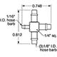 Barb Cross Fitting, 1/16