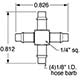 Barb Cross Fitting, 1/8