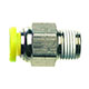 Push-Quick Male Connector, 3/8