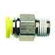 Push-Quick Male Connector, 8 mm, R1/4, 250 Pc. Min. (PQ-MC08M2-BLK)